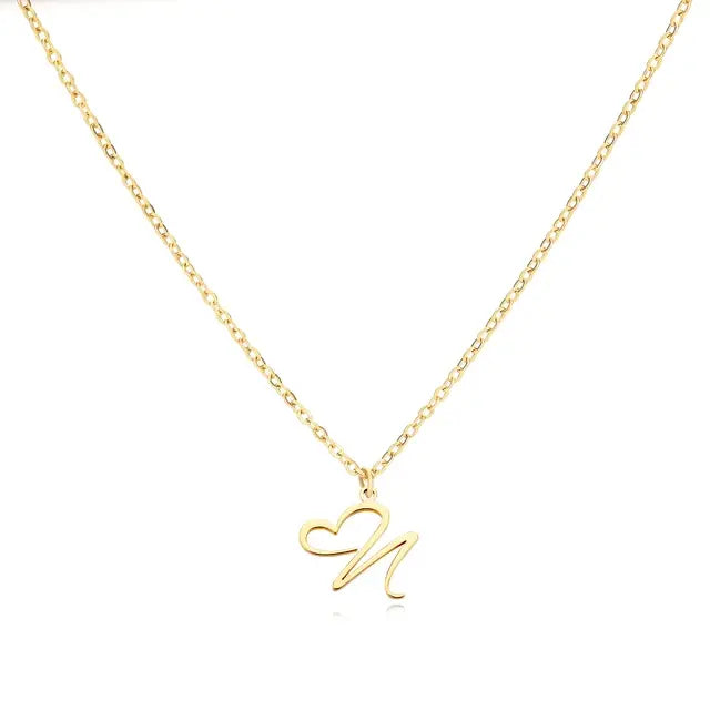 Necklace: Sweetheart Initial Charm