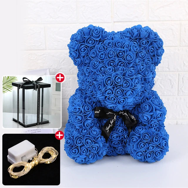 Gift Box: Illuminated Rose Teddy Bouquet