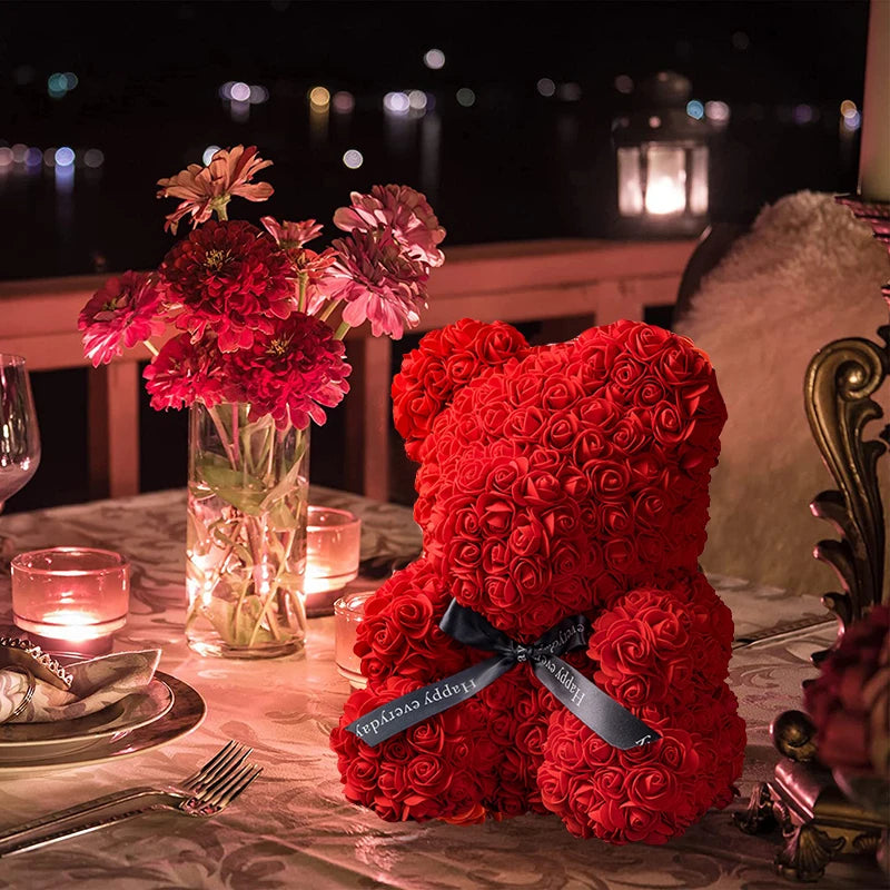 Gift Box: Illuminated Rose Teddy Bouquet