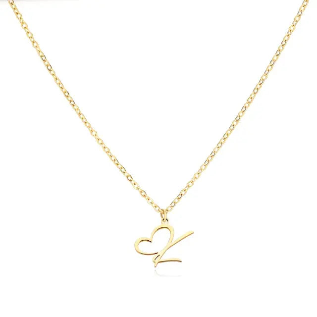 Necklace: Sweetheart Initial Charm