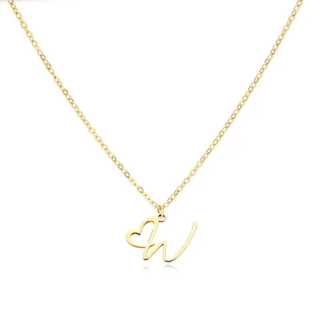 Necklace: Sweetheart Initial Charm