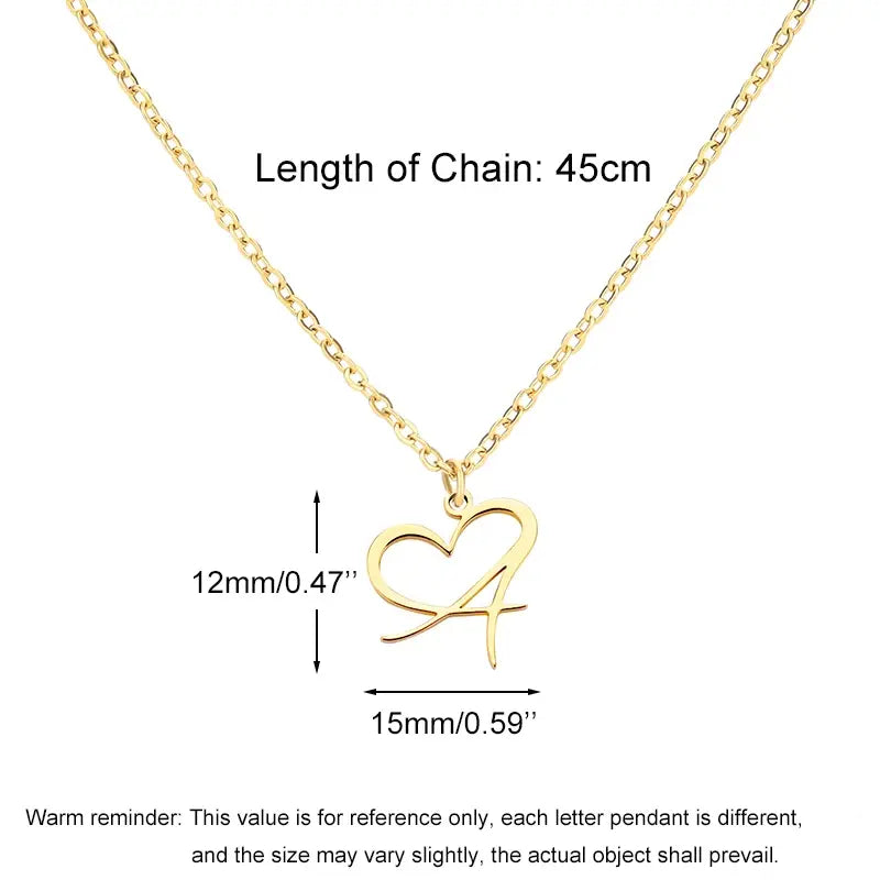 Necklace: Sweetheart Initial Charm