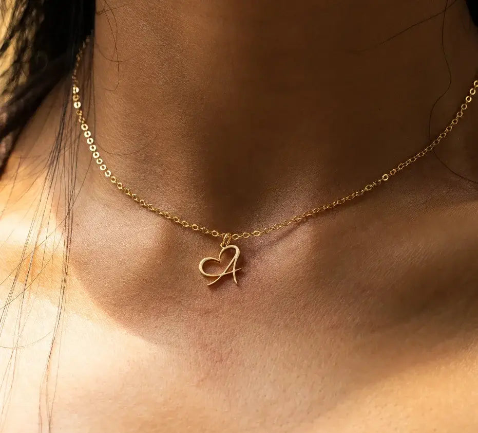 Necklace: Sweetheart Initial Charm