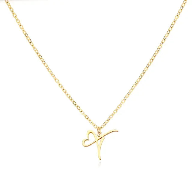 Necklace: Sweetheart Initial Charm