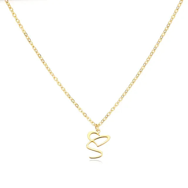 Necklace: Sweetheart Initial Charm