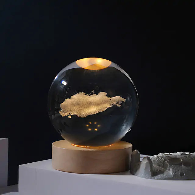 LED light - Cosmic Crystal Globe with Light Base