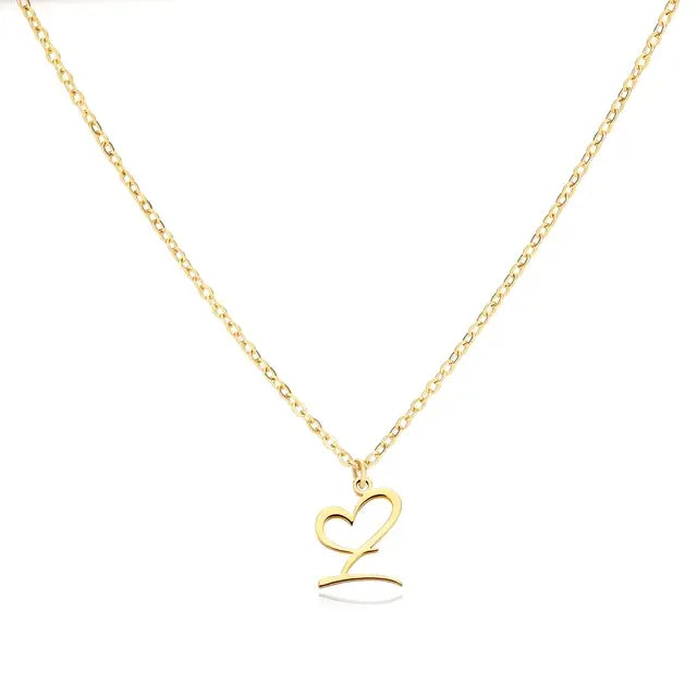 Necklace: Sweetheart Initial Charm