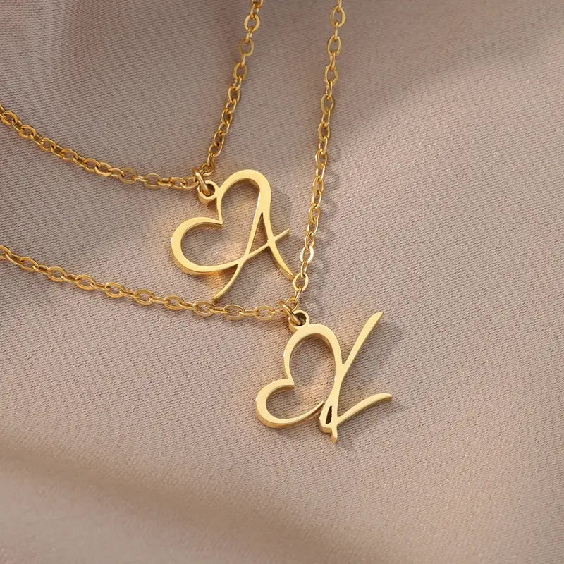 Necklace: Sweetheart Initial Charm