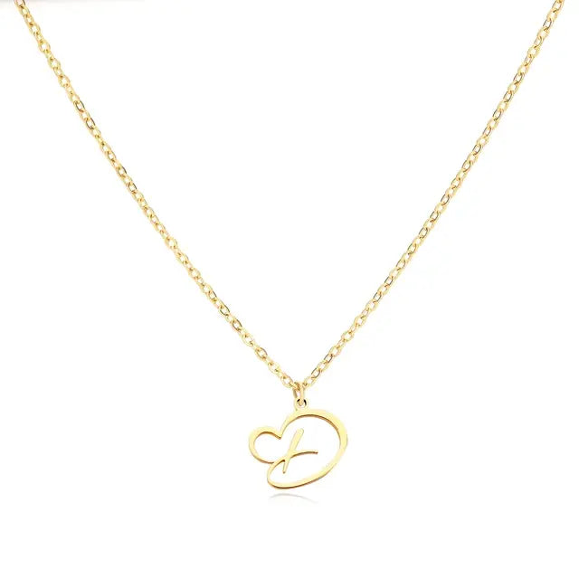 Necklace: Sweetheart Initial Charm