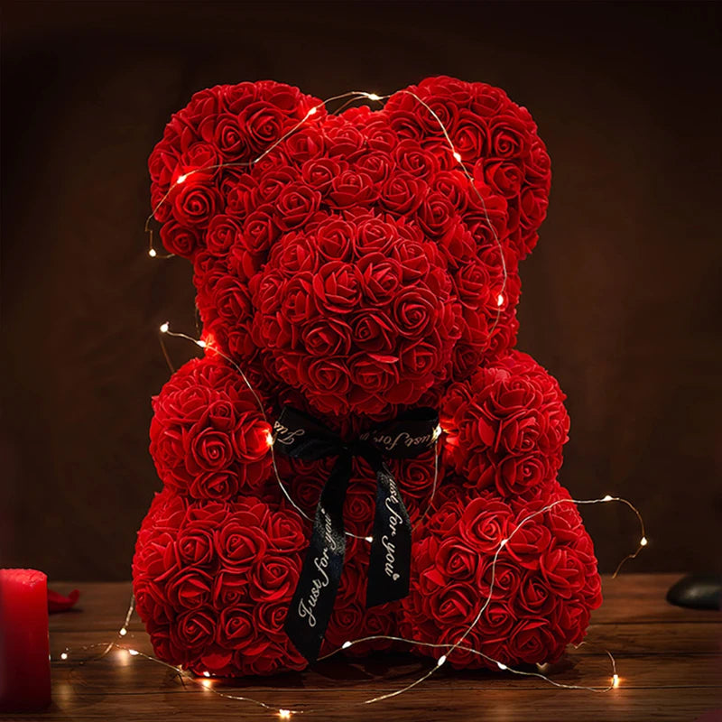 Gift Box: Illuminated Rose Teddy Bouquet